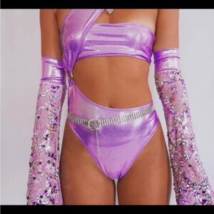 Small Tasteful Girls Hot Pink 3 Piece Rave Outfit